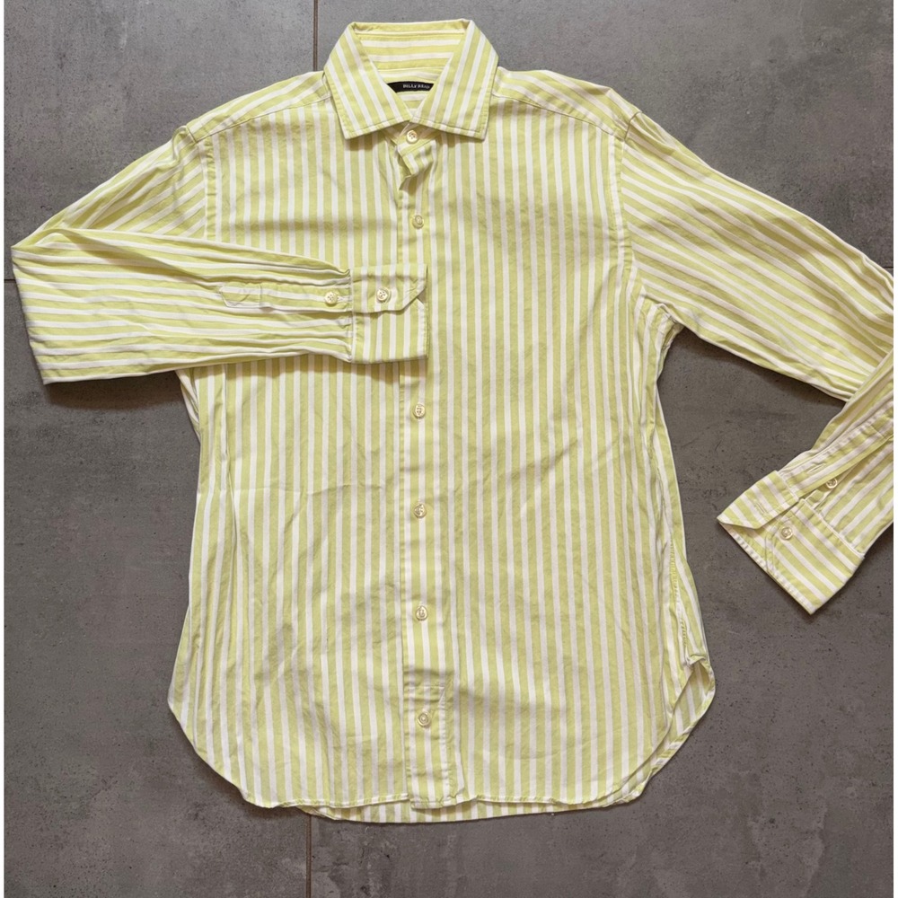 Billy Reid Button Down Mens S Green White‎ Striped Excellent Made in USA 2013